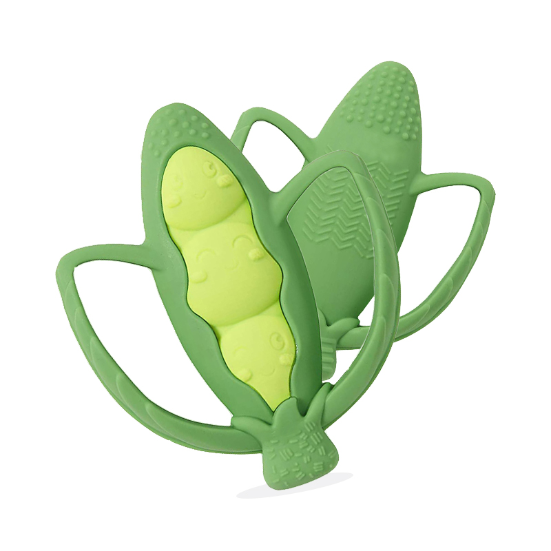 Cruth pod pea bog bréagáin teething leanbh silicone silicone